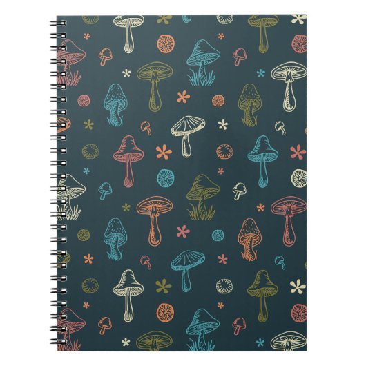Whimsical Mushroom patroon Notitieboek (Voorkant)
