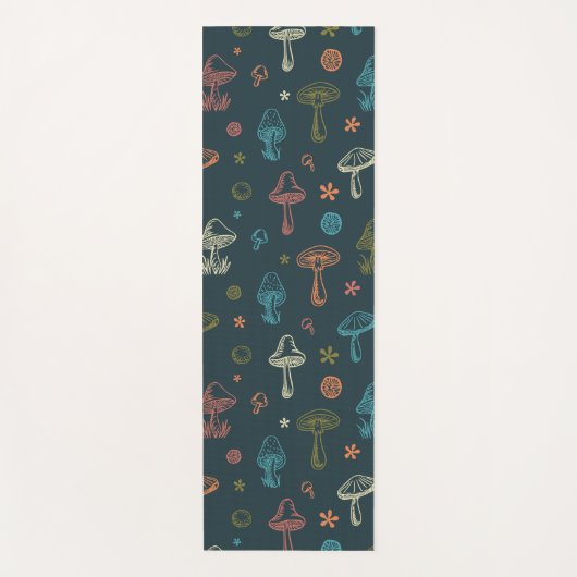 Whimsical Mushroom patroon Yogamat (Voorkant)