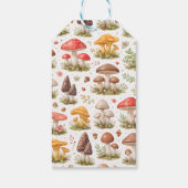 Whimsical Mushroom Pattern – Vintage Botanical Cadeaulabel (Achterkant)
