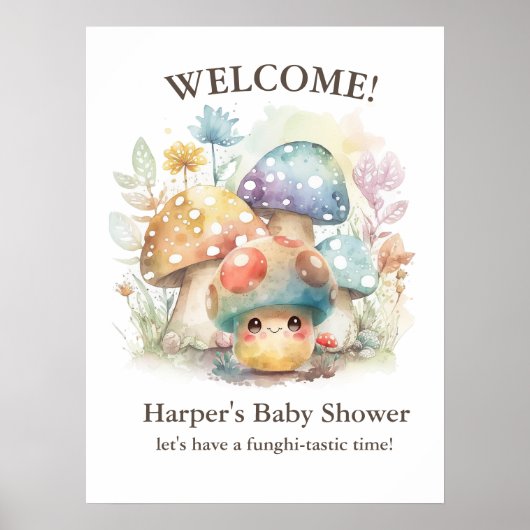 Whimsical Mushroom Poster (Voorkant)