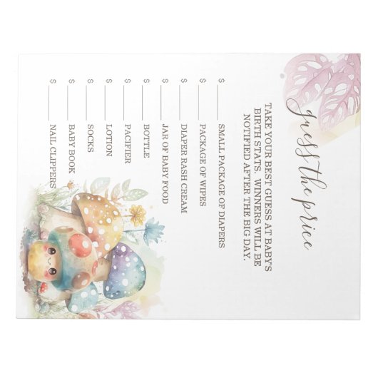 Whimsical Mushroom Raad de prijs Notitieblok (Voorkant)