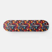 Whimsical Mushroom Retro Skateboard (Horizontaal)