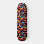 Whimsical Mushroom Retro Skateboard (Voorkant)