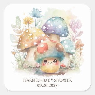 Whimsical Mushroom Vierkante Sticker