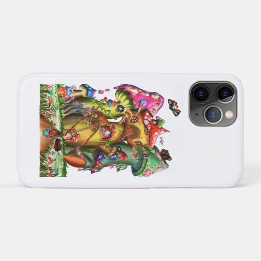Whimsical Mushroom Village Fantasy Kunstwerk Case-Mate iPhone Case (Achterkant (horizontaal))