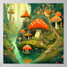 Whimsical Mushroom Village