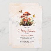 Whimsical Mushroom Waterverf Baby shower Kaart (Voorkant / Achterkant)