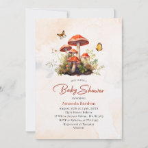 Whimsical Mushroom Waterverf Baby shower
