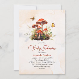 Whimsical Mushroom Waterverf Baby shower Kaart