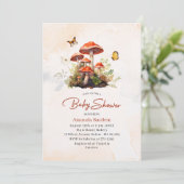 Whimsical Mushroom Waterverf Baby shower Kaart (Staand voorkant)