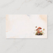 Whimsical Mushroom Waterverf baby shower luier r Informatiekaartje (Achterkant)