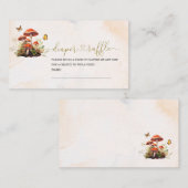 Whimsical Mushroom Waterverf baby shower luier r Informatiekaartje (Voorkant / Achterkant)