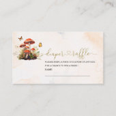 Whimsical Mushroom Waterverf baby shower luier r Informatiekaartje (Voorkant)