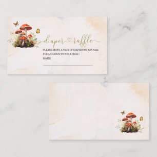Whimsical Mushroom Waterverf baby shower luier r Informatiekaartje