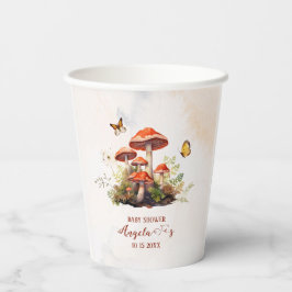 Whimsical Mushroom Waterverf baby shower Papieren Bekers
