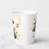 Whimsical Mushroom Waterverf baby shower Papieren Bekers (Links)