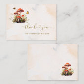 Whimsical Mushroom Waterverf dank u baby showe Notitiekaartje (Voorkant / Achterkant)