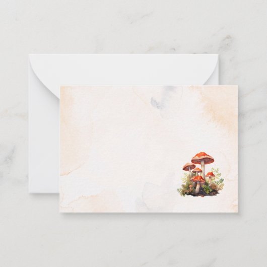 Whimsical Mushroom Waterverf dank u baby showe Notitiekaartje (Achterkant)