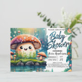 Whimsical Mushroom Wonderland Baby shower Kaart (Staand voorkant)
