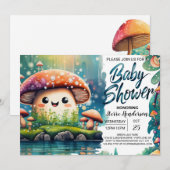 Whimsical Mushroom Wonderland Baby shower Kaart (Voorkant / Achterkant)