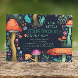 Whimsical Mushroom Woodland Forest Baby shower Kaart
