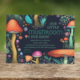 Whimsical Mushroom Woodland Forest Baby shower Kaart