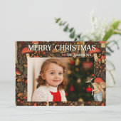 Whimsical Mushroom Woodland Forest Kerstmis Feestdagenkaart (Staand voorkant)