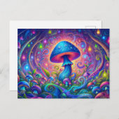 Whimsical Mushroom World Psychedelic Nature Fantas Briefkaart (Voorkant / Achterkant)