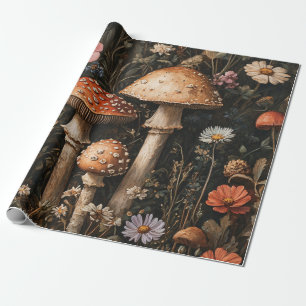 Whimsical Mushrooms en Wildflowers Decoupage Cadeaupapier