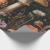 Whimsical Mushrooms en Wildflowers Decoupage Cadeaupapier (Hoek)