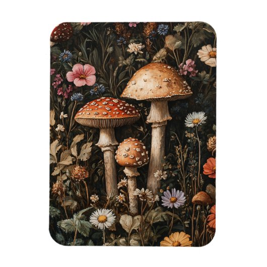 Whimsical Mushrooms en Wildflowers Flexibel Magneet (Verticaal)