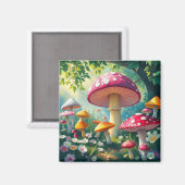Whimsical Mushrooms Enchanted Forest Magneet (Voorkant / Achterkant)