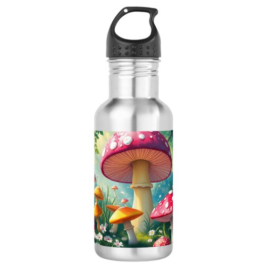 Whimsical Mushrooms Enchanted Forest Waterfles (Voorkant)