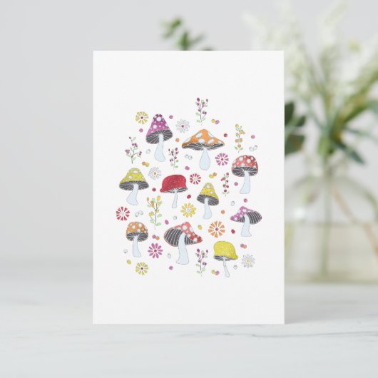 Whimsical Mushrooms Kaart (Staand voorkant)