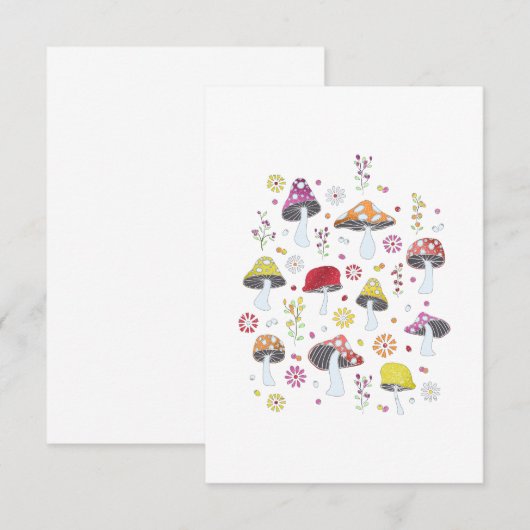 Whimsical Mushrooms Kaart (Voorkant / Achterkant)