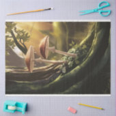 Whimsical Mushrooms op een boom Decoupage Tissuepapier (Craft)