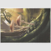 Whimsical Mushrooms op een boom Decoupage Tissuepapier (Voorkant)