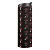 Whimsical Mushrooms Red And Black Pattern Thermosbeker (Gedraaid links)
