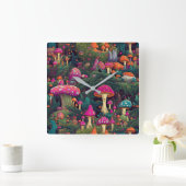 Whimsical Mushrooms Wandklok (Huis)