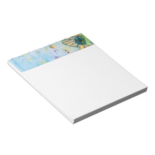 Whimsical Muzikale Geschilderde Hart Header Notitieblok (Schuin)