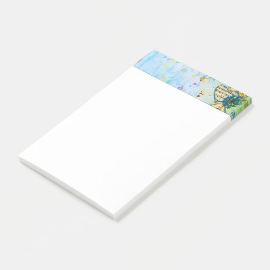 Whimsical Muzikale Geschilderde Hart Header Post-it® Notes (Schuin)