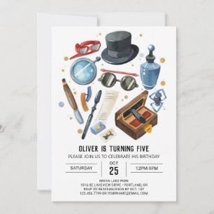 Whimsical Mystery Detective Verjaardag Kaart
