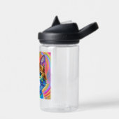 Whimsical mystieke kleurrijke kat waterfles (Links)