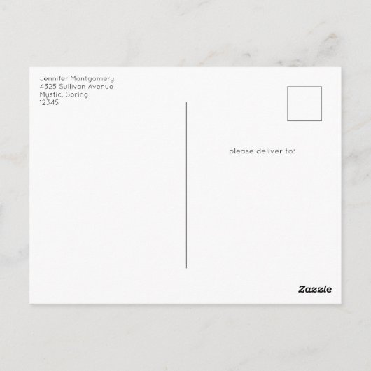 Whimsical nacht grote maan landschap briefkaart (Achterkant)