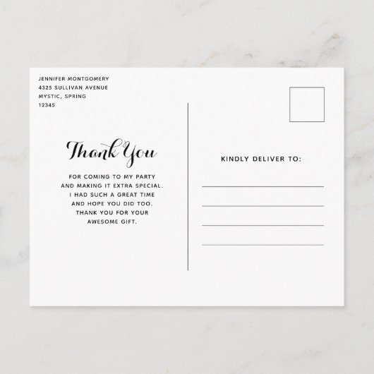 Whimsical nacht grote maan landschap dank u briefkaart (Achterkant)