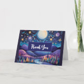 Whimsical nacht grote maan landschap dank u kaart (Voorkant)