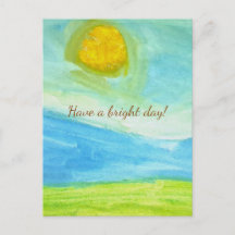 Whimsical Naïeve Kunst Zon Landschap