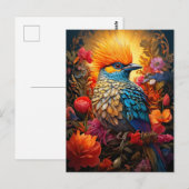 Whimsical Nature Blauwe Vogel Nr 2 Briefkaart (Voorkant / Achterkant)
