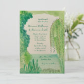 Whimsical Nature Hand Painted QR RSVP Wedding Kaart (Staand voorkant)
