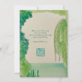 Whimsical Nature Hand Painted QR RSVP Wedding Kaart (Achterkant)